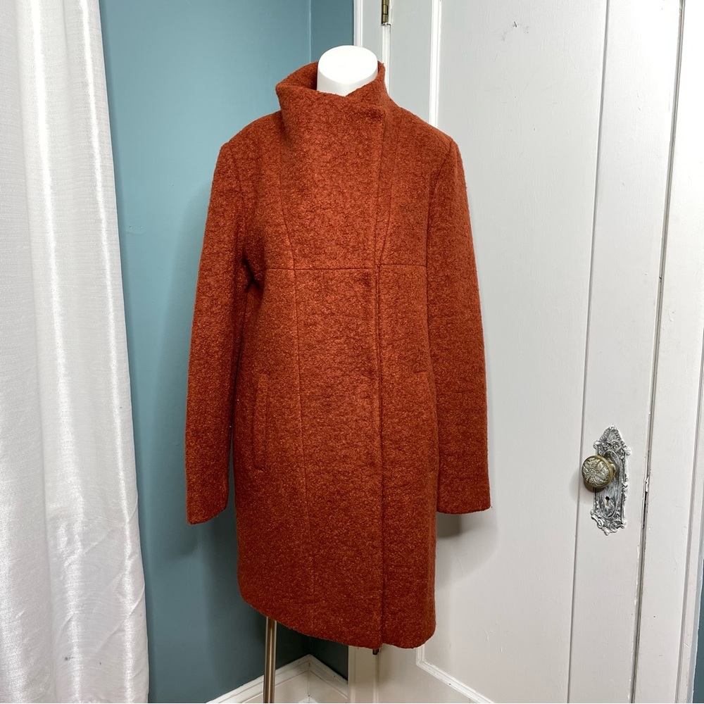 Kenneth Cole Womens Coat Size Medium Wool Blend Burnt Orange - Picture 7 of 7